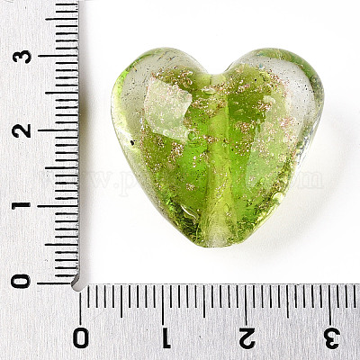 Светящиеся бусины лэмпворк из золота и песка ручной работы FOIL-T006-03D-1