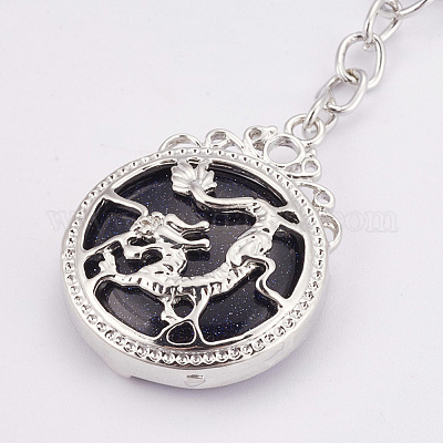 Брелок из натурального и синтетического смешанного камня KEYC-P041-C-1