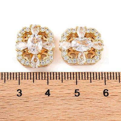 Латунные микропаве из прозрачного кубического циркония KK-S389-24G-1