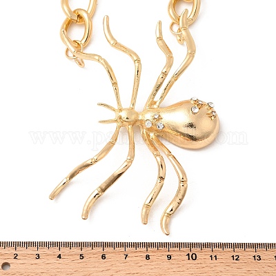 Кулон в виде паука на Хэллоуин из сплава со стразами JEWB-P337-01G-1