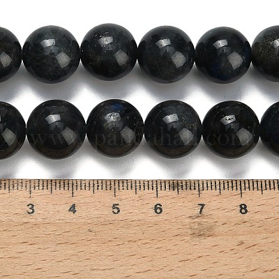 Натуральные черные лабрадоритные бусинки G-L642-B15-14mm-1