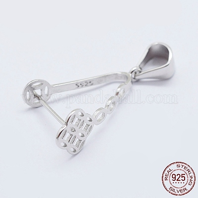 Антикоррозийное родиевое покрытие 925 стерлинговое серебро микропаве кубические цирконии подвески баилы STER-E054-13P-1