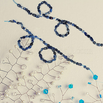 2 нити натуральные содалитовые самородки бусины нити G-GO0001-43-1