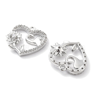 Латунные микропаве прозрачные подвески с фианитом KK-M102-34P-1