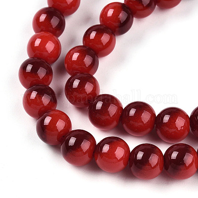 Выпечка окрашенные стеклянные бусины пряди DGLA-N012-8mm-10-1