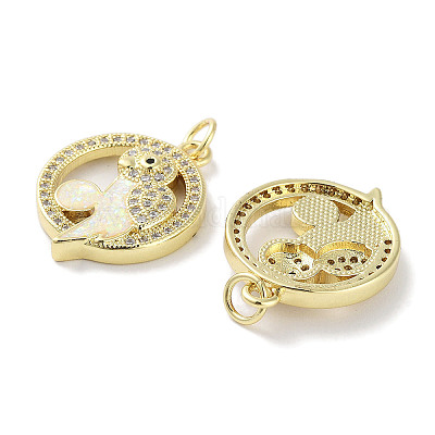 Латунные микропаве прозрачные подвески с фианитом KK-L213-024G-01-1