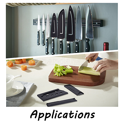 MasterPan Knife Set with Plastic Cutting Boards, Stainless Steel Protective Blade Covers & Non-Slip Handle - 8 Piece