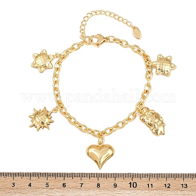 Браслеты с подвесками из нержавеющей стали 304 BJEW-D359-06G-1