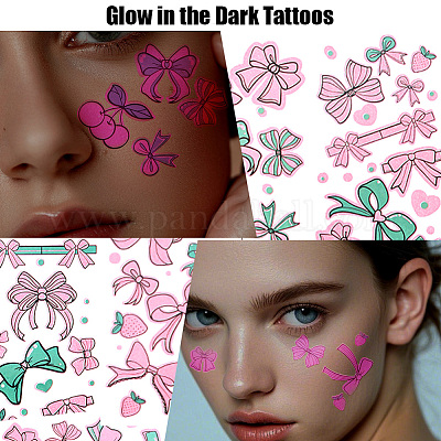 20 лист светящихся водонепроницаемых съемных временных татуировок-наклеек&nbsp;AJEW-SP0002-81A-1