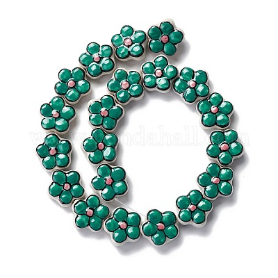 Ручной работы фарфора цветок бисер пряди PORC-F003-01I-1