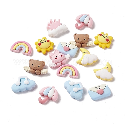 Красивые непрозрачные кабошоны из смолы X-RESI-G031-08-1