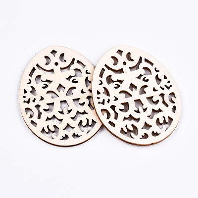 Неокрашенные натуральные деревянные большие подвески WOOD-S058-006-1