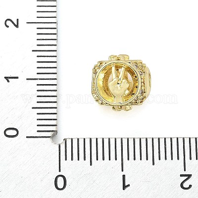 Латунные микро проложить кубического циркония бусы KK-Z095-03G-04-1