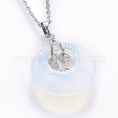 Плоские круглые подвески с опалитом G-I357-A10-1