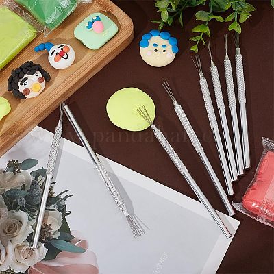 8 шт. инструмент для создания текстуры из перьевой проволоки из нержавеющей стали для глиняной скульптуры DIY-UN0003-25-1