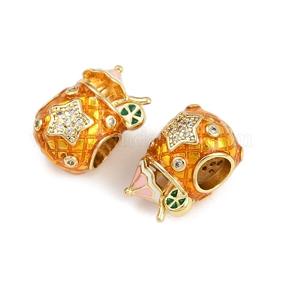 Латунные микро-паве из прозрачных кубических цирконий с европейской эмалью KK-D421-06G-1