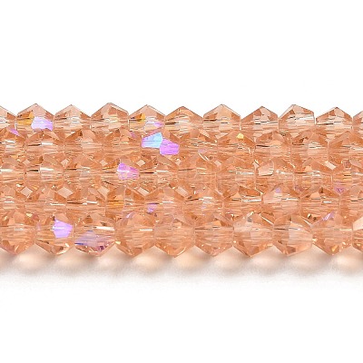 Прозрачные стеклянные бусины гальваническим пряди EGLA-A039-T4mm-L15-1