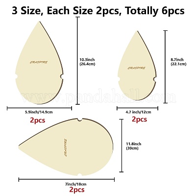 6 шт. 6 стильных деревянных кольца-кольца макраме для изготовления поделок DIY-WH0545-008-1