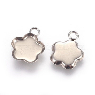 Подвески-кабошоны из нержавеющей стали 201 STAS-P227-27P-1