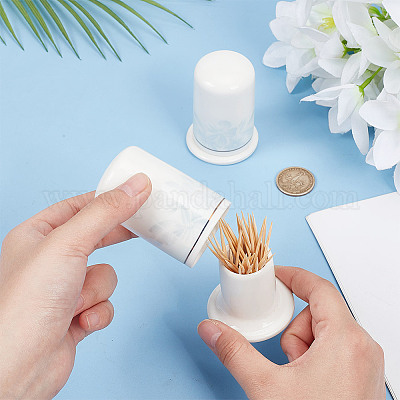 Цветочный узор керамика зубочистка бутылка AJEW-WH070-062-1