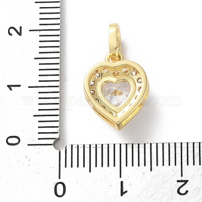 Латунные микропаве прозрачные подвески с фианитом KK-L227-006G-1