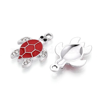 Rhinestone сплава и эмали подвески PALLOY-T092-40P-1