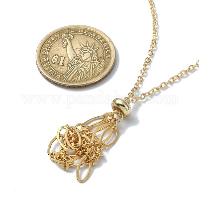 Круглые ожерелья с подвесками из натуральных смешанных драгоценных камней NJEW-JN04565-1