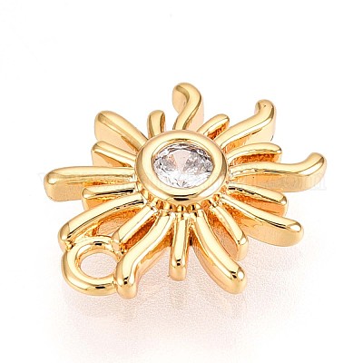 Латунные микропаве прозрачные подвески с фианитом KK-T075-25G-1