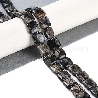 Бусины из натурального глаукофана G-C141-F01-03-1