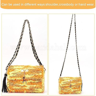 Wholesale GORGECRAFT Black and Gold Purse Chain Strap Leather