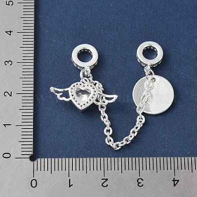 Латунный микропаве прозрачный кубический цирконий кабельная цепочка европейские бусины KK-G531-07B-S-1