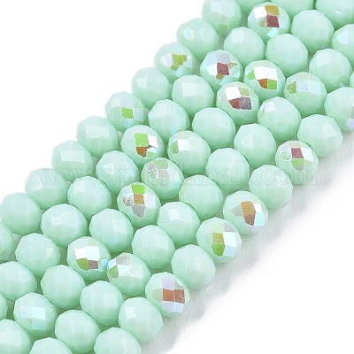 Гальванизировать непрозрачные сплошной цвет стеклянные бусы пряди EGLA-A044-P3mm-L14-1