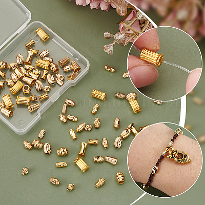 96 шт. 12 стиля латунных рифленых бусин FIND-PH0022-40-1