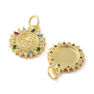 Латунные микро проложить кубического циркония подвески KK-C092-19E-G-1