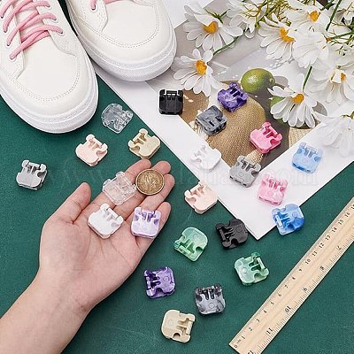 12 пара 12-х цветных пластиковых шнурков с пряжкой-замком FIND-FG0003-90-1