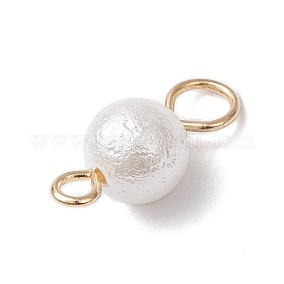 Круглые подвески-соединители с текстурированной раковиной и жемчугом PALLOY-JF03824-01-1