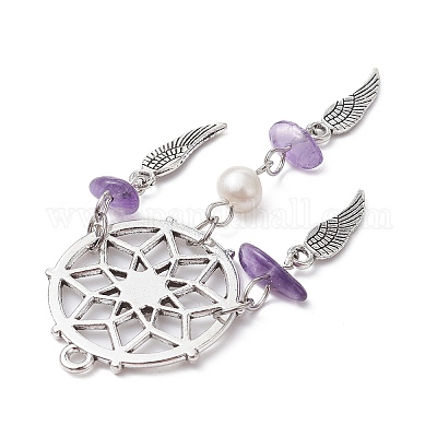 Большие подвески со смешанной крошкой драгоценных камней PALLOY-JF02296-1