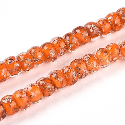 Светящиеся стеклянные бусины ручной работы из золотой фольги FOIL-N029-02A-08-1