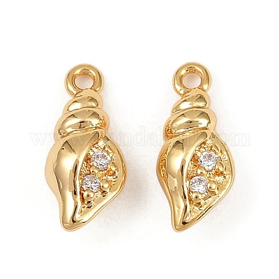 Подвески из латуни с микропаве из кубических цирконий на тему океана KK-F902-08O-G-1