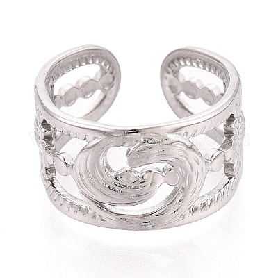 Кольца-манжеты из нержавеющей стали 304 для женщин RJEW-N052-08P-1