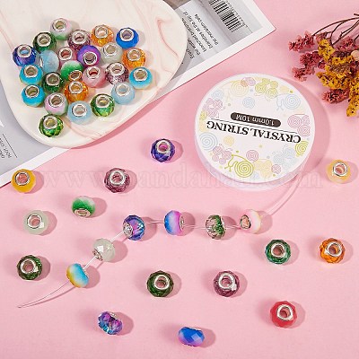 Wholesale 56Pcs 14 Colors Baking Painted Glass European Beads 