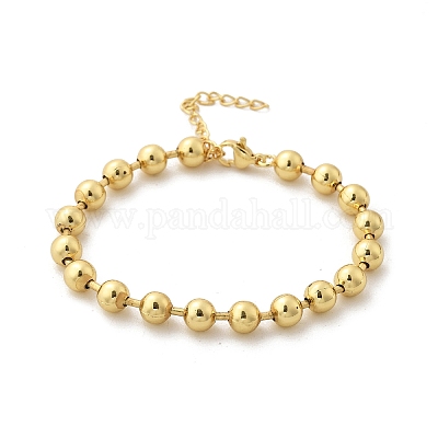 Браслеты из латуни с шариковой цепочкой для женщин X-BJEW-G676-01C-G-1