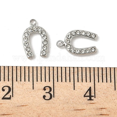 Подвески из нержавеющей стали 304 со стразами STAS-V015-12P-1