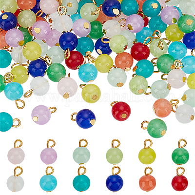 120 шт. 12-цветные подвески из искусственного нефрита PALLOY-HY00035-1