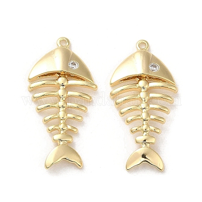 Латунные микропаве прозрачные подвески с фианитом KK-H455-28G-1