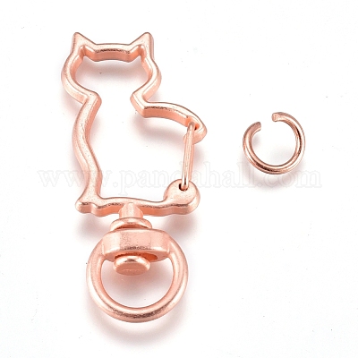 Поворотные застежки-карабины из сплава KEYC-WH0016-38RG-1