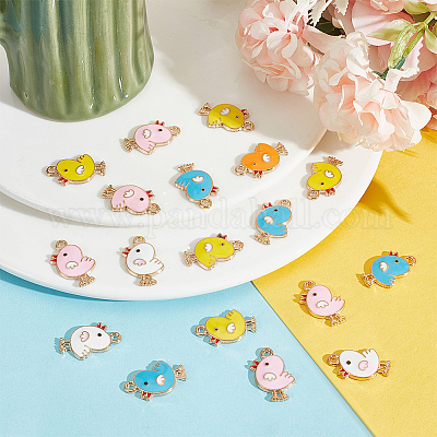 Подвески из 40-х цветных сплавов с эмалью ENAM-NB0002-09-1