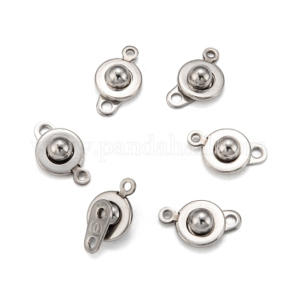 201 Stainless Steel Snap Clasps STAS-K148-11-1