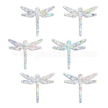 GORGECRAFT 6Pcs Rainbow Window Clings Dragonfly Pattern Window Decals Static Non Adhesive Collision Proof Glass Stickers Vinyl Film Home Decorations for Sliding Doors Windows Prevent Birds Strikes DIY-WH0304-221D-1