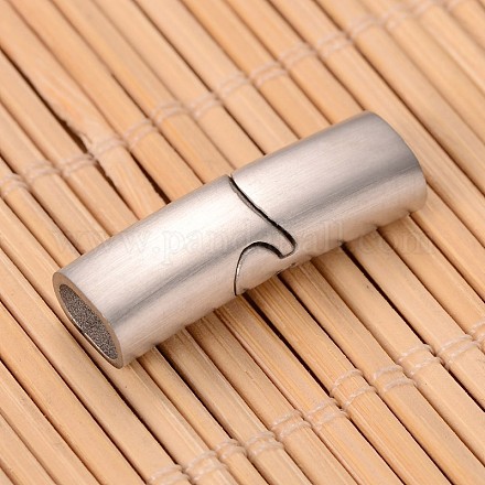Matte 304 Stainless Steel Rectangle Magnetic Clasps with Glue-in Ends STAS-I045-06A-1